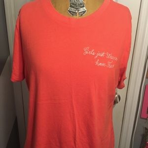 NWT "Girls just wanna have fun" Coral Tee